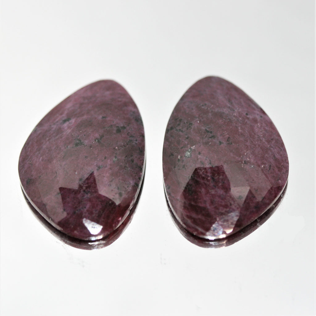 Ruby Faceted Oval Cabochon 32x21.5mm. (60.4 ct) - 1 Pair