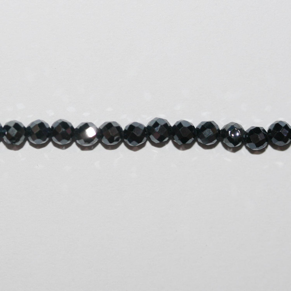 12" St Gray Spinel Faceted Round Beads 3mm.-Strand 32mm