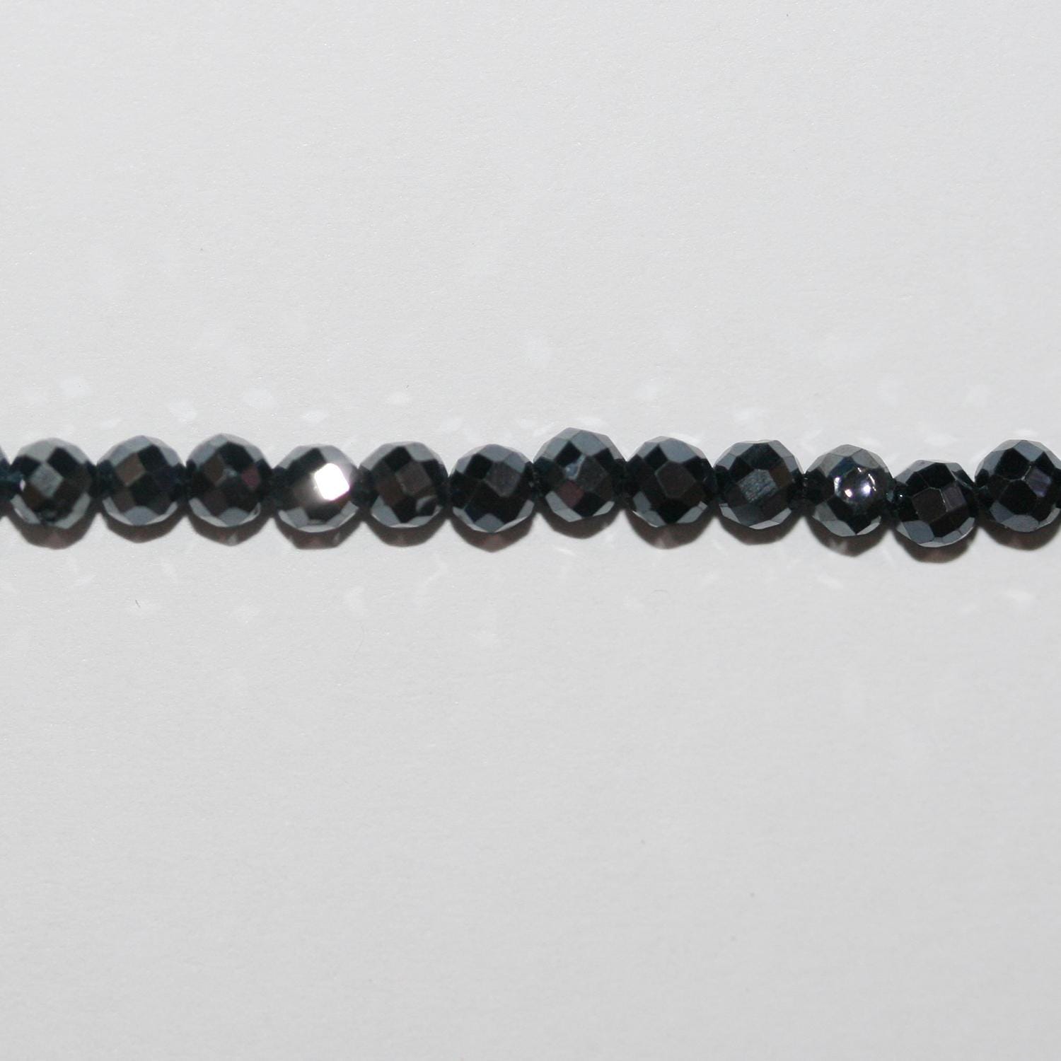 12" St Gray Spinel Faceted Round Beads 3mm.-Strand 32mm