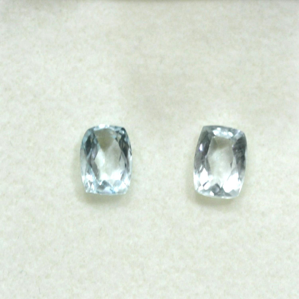Lote de 2 Aguamarinas Facetadas Rectangulares de 7,5 x 5,5 mm (2 uds.) - Piedras Preciosas al por Mayor, Piedras Talladas de Máxima Calidad