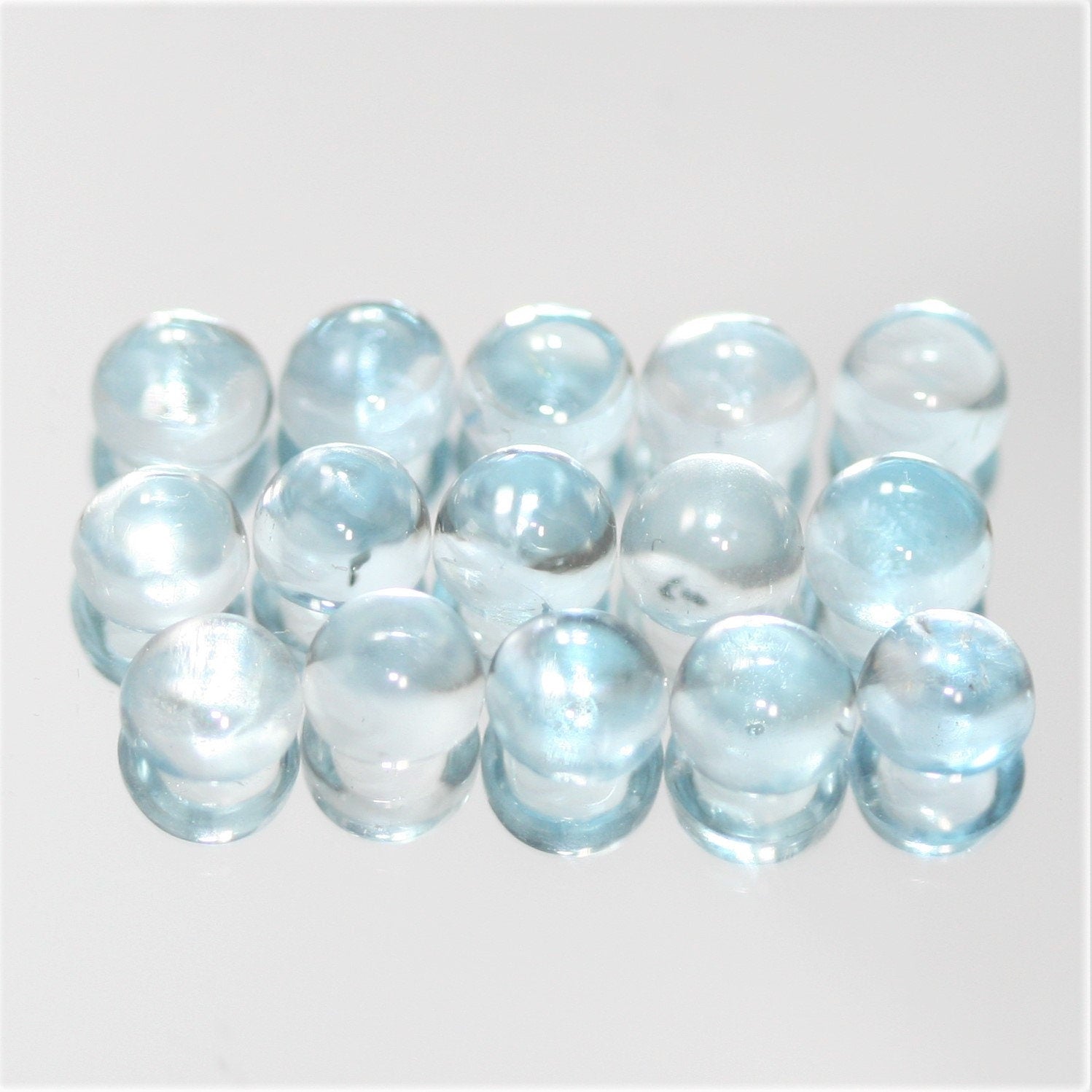 Sky Blue Topaz Smooth Round Cabochons Lot 4mm.- 15 Pieces
