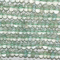 Cuentas redondas facetadas de Santa Prasiolita de 7" (6 x 3 mm) - Hilo de 17 cm