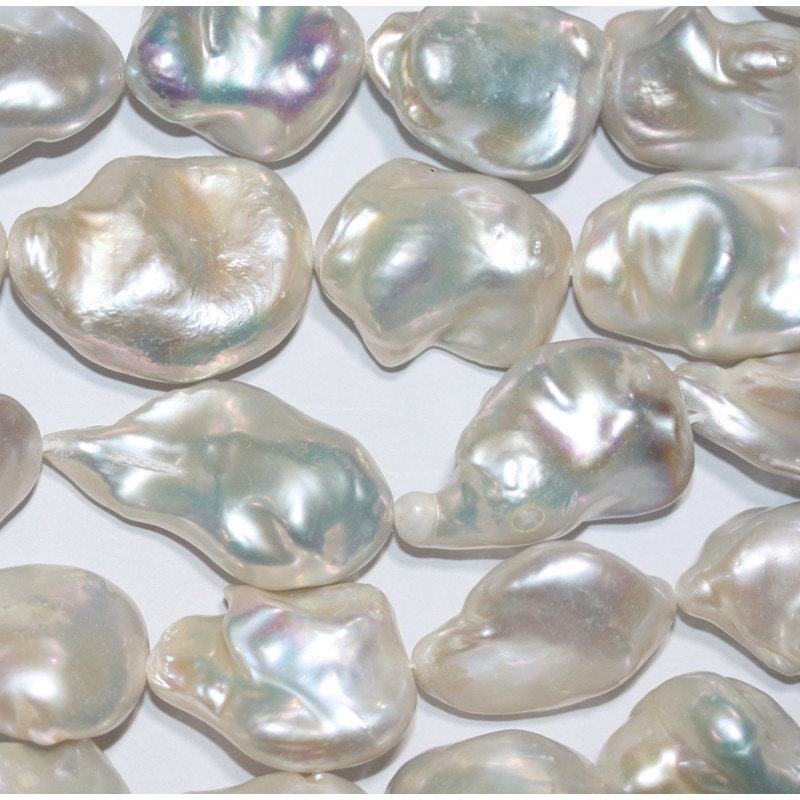 Perles d'eau douce baroques en pépite de 18 à 25 mm, 15 pouces (38 cm) - Fil de 40 cm - FWP