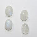 Lote de 4 cabujones ovalados de piedra lunar de 14 x 10 mm (4 piezas).