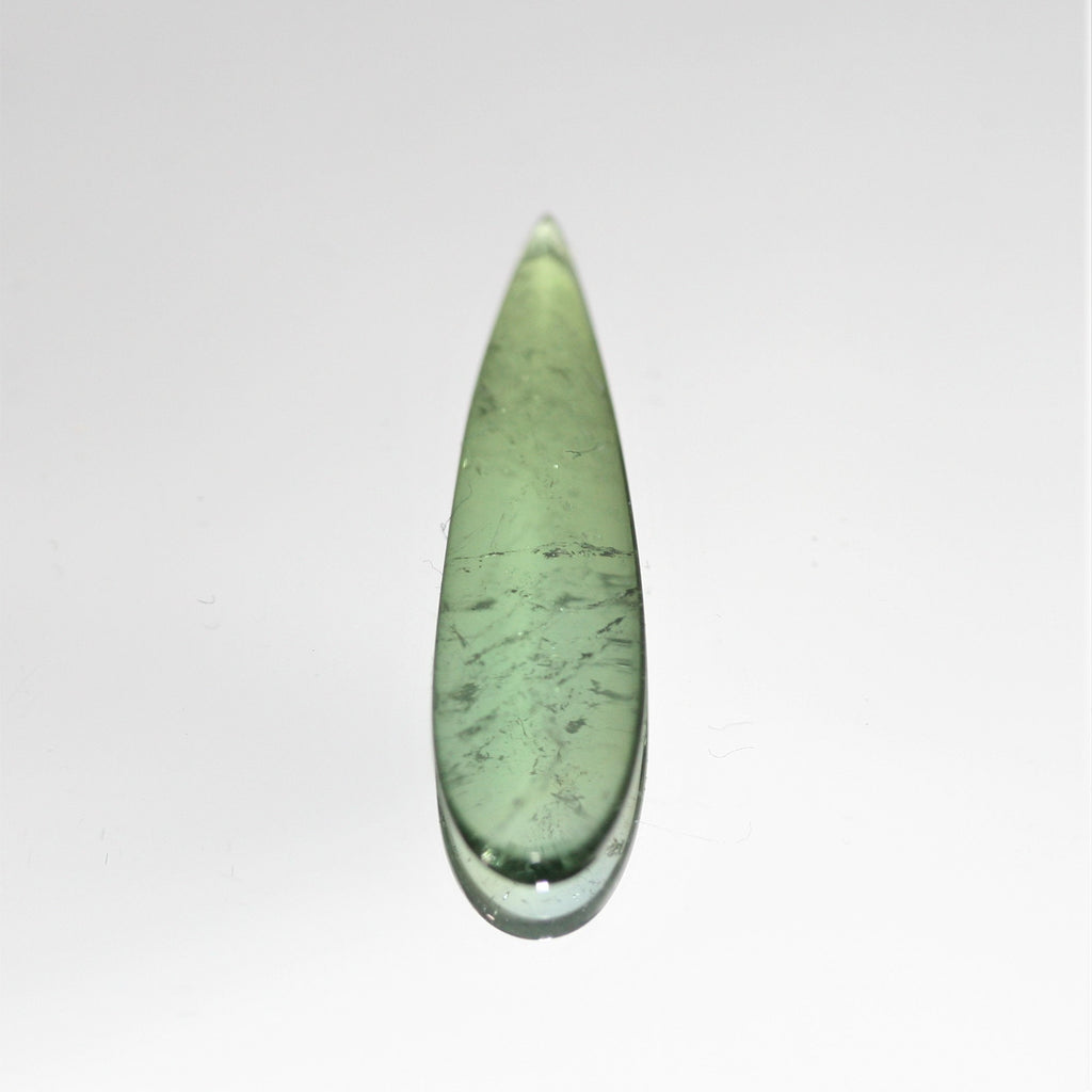 Green Tourmaline Drop Flat Cabochon 23x6.3mm.(2.45ct.)