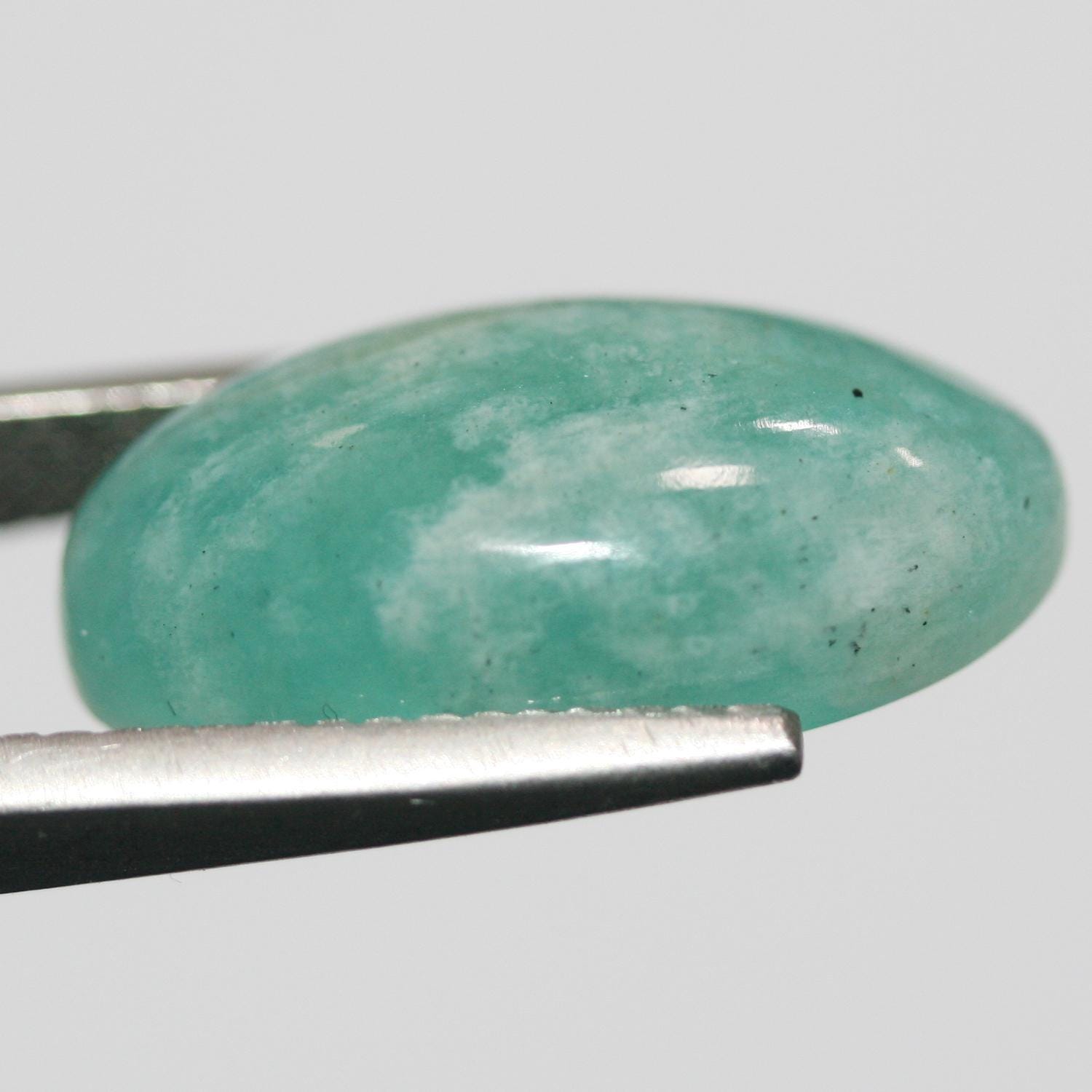 Lote de 4 cabujones ovalados de amazonita de 10 x 14 mm (4 unidades)