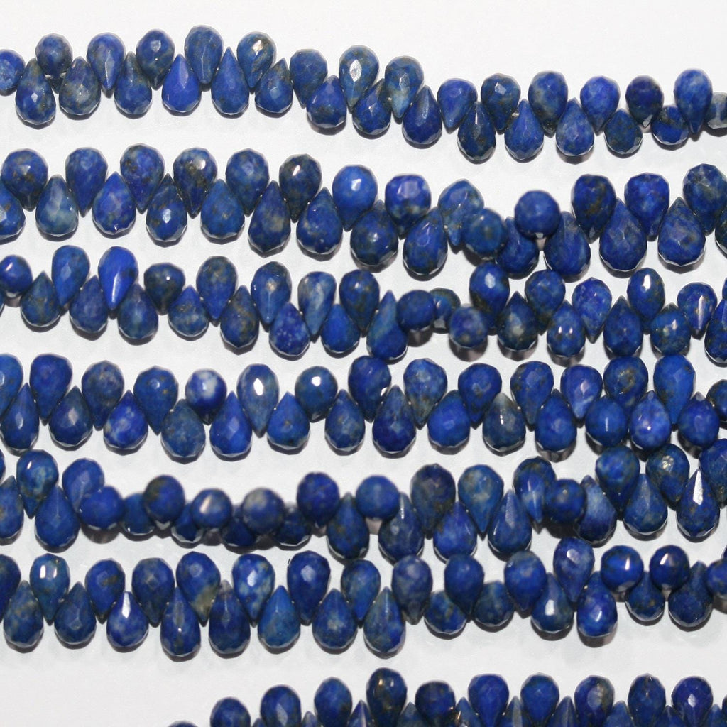 Perles en lapis-lazuli facettées de 8 pouces (6 x 4 mm). Longueur du fil : environ 20 cm.