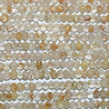 13" St Rutilated Quartz Faceted Rondelle Beads 3x2mm.-Strand 34cm