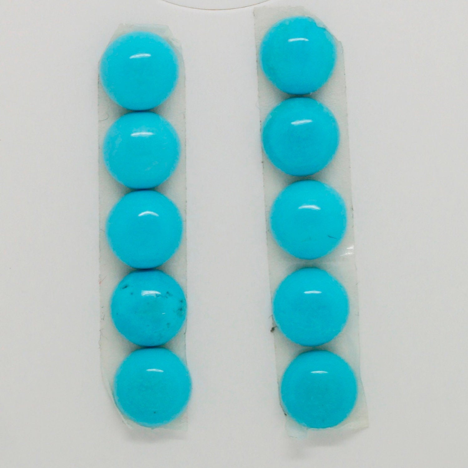 Lote de 8 cabujones redondos de howlita azul de 8 mm (8 piezas)