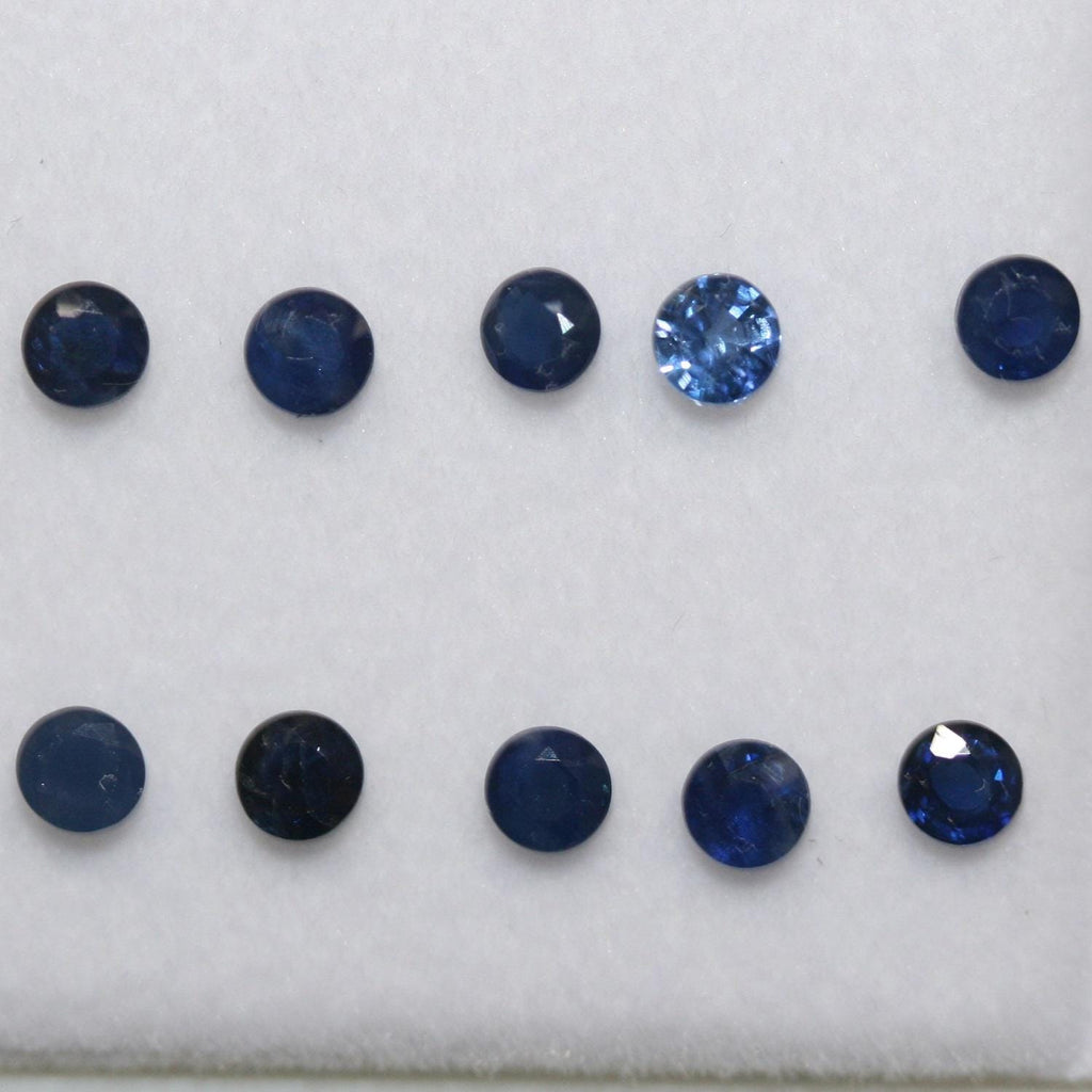 10 pcs Lot of Blue Sapphire Faceted Round 3.5mm. (10 pcs)