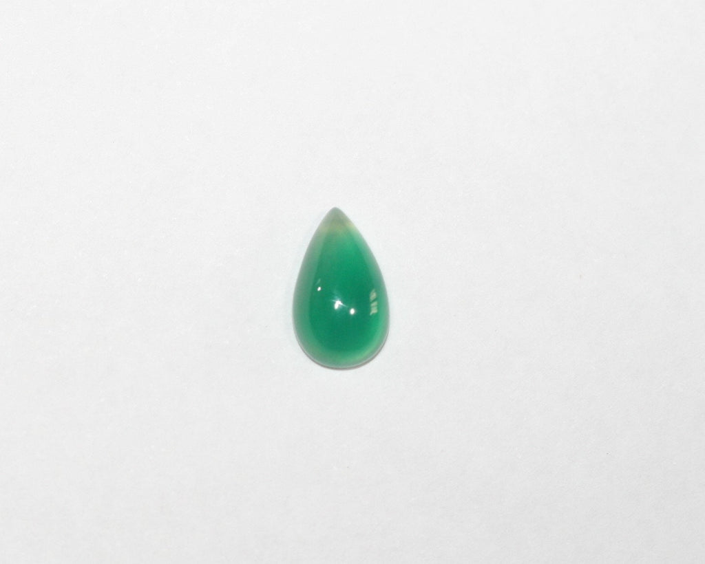 10Pcs Green Agate Drop Cabochon 10X6mm. (10 Pcs).
