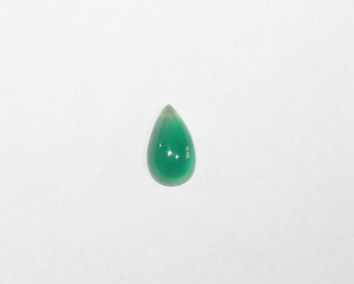 10 cabochons en agate verte en forme de goutte, 10 x 6 mm. (10 pièces).