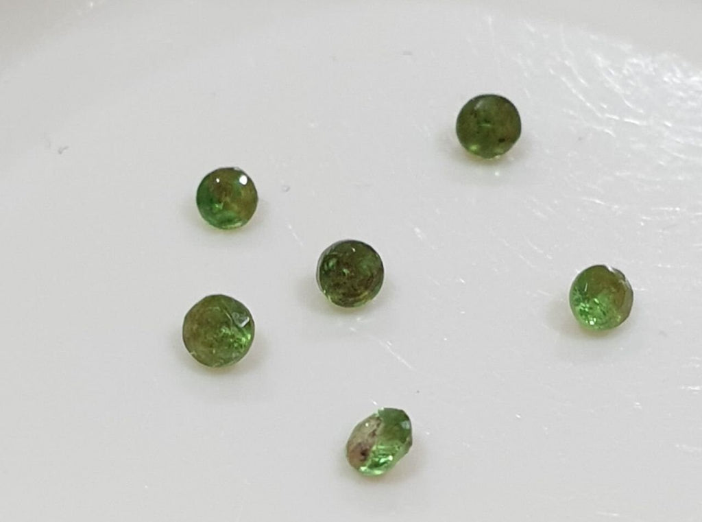 Lot de grenats tsavorites ronds à facettes de 1,6 à 1,7 mm (6 pièces) - Pierres précieuses en vrac - Prix de gros