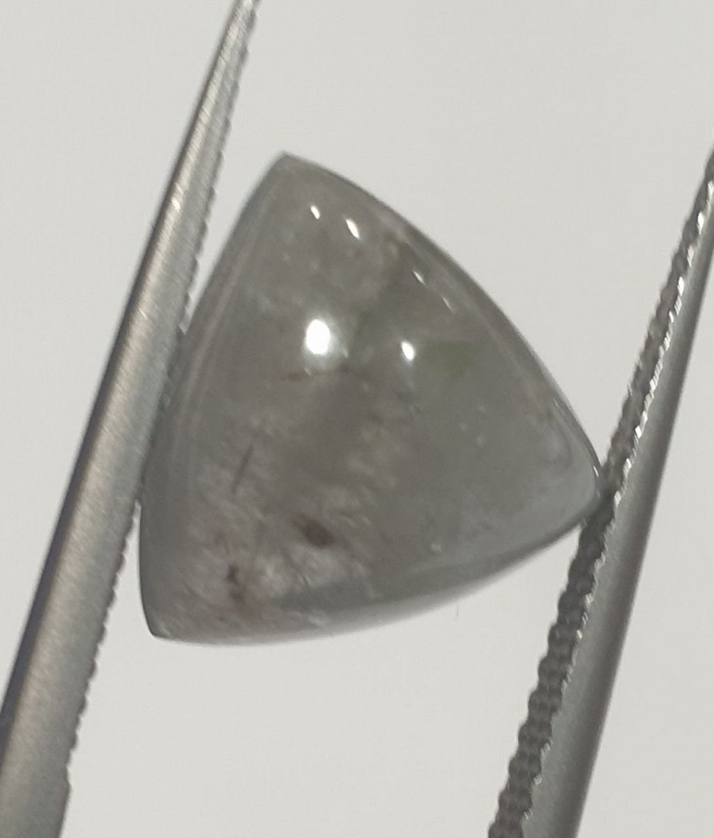 Rare Grey -Blue Tourmaline Trillion Cabochon 11.5x11.5mm 6.1 Ct- Untreated Stone- Rare Color