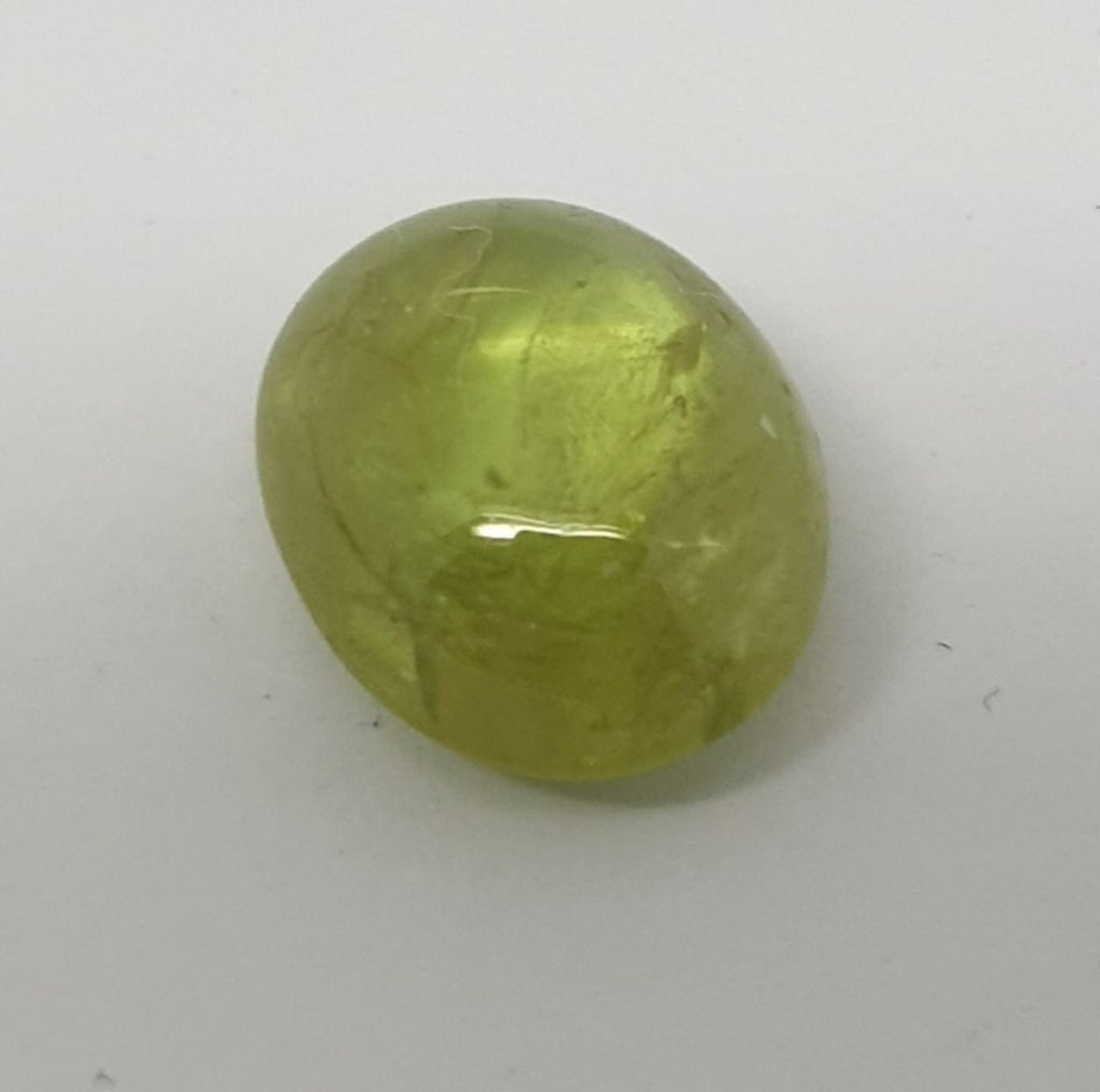 Green Sphene Titanite  Cabochon 9.3x7.3mm 2.85 ct-  Gemstone With Lot  Natural Dispersion- Rare Gemstone- Designer