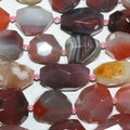 15" St Orange Botswana Agate Faceted Nugget Beads 24x20mm.Aprox.-Strand.38cm.