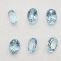 Lote de 6 topacios azul cielo facetados ovalados de 7 x 5 mm. (6 piezas).