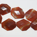 14" St Carnelian Faceted Heptagon Beads  50x37mm. Approx.-Strand 38cm