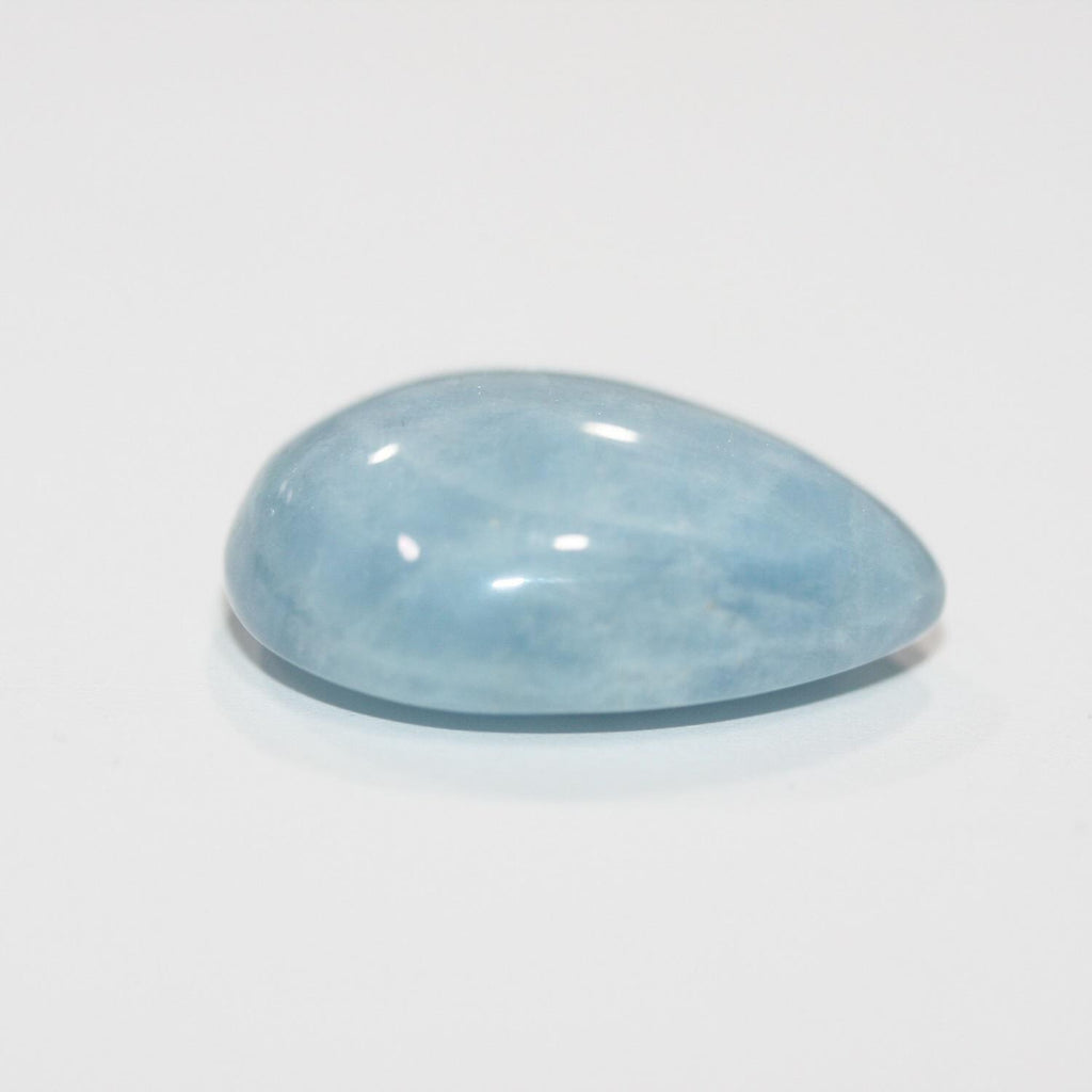 Top Blue Color Aquamarine Drop Cabochon 26.5x18.3mm 33.94ct- Natural Untreated Gemstone-