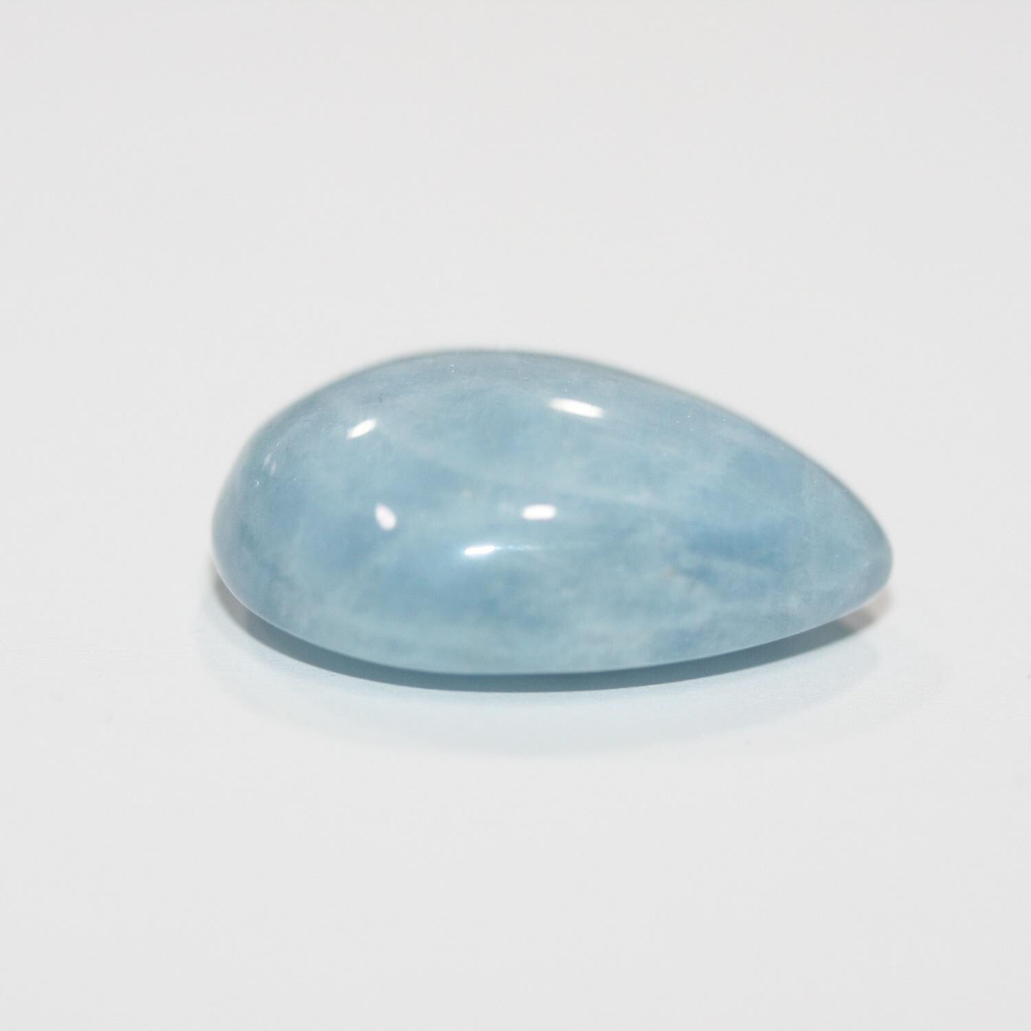 Top Blue Color Aquamarine Drop Cabochon 26.5x18.3mm 33.94ct- Natural Untreated Gemstone-