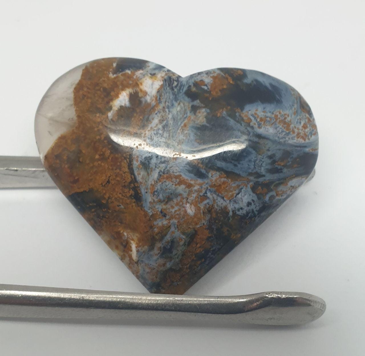 Big Pietersite Jasper  Heart Cabochon 31.5x 27mm - 40.56ct.-One Of A Kind