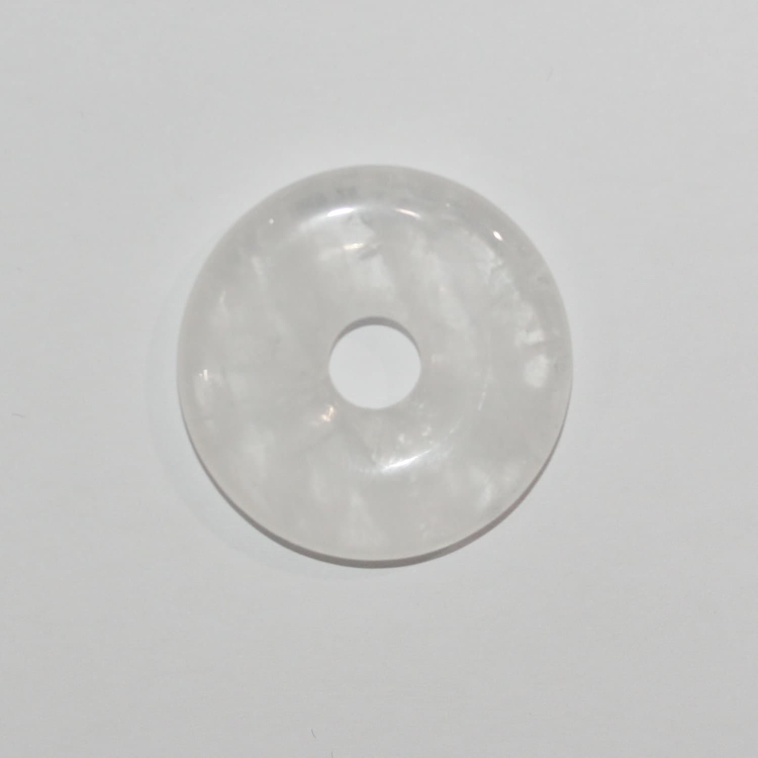 Pendentif en quartz cristal de roche en forme de donut, 30 mm