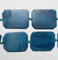 16" Cuentas rectangulares lisas de ágata azul St 42x30mm.-Hilo 40cm.