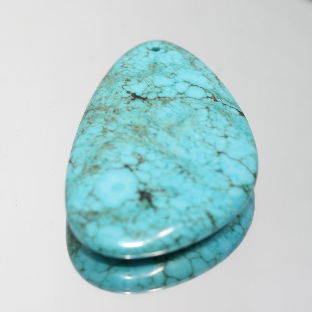 1 Pc Smooth Oval Turquoise Pendant 45x36mm. approx. - 1 Piece