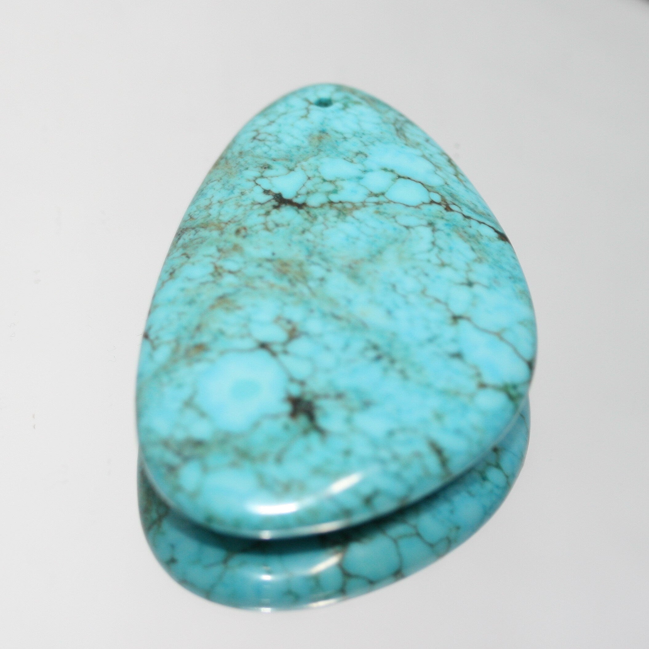 1 Pc Smooth Oval Turquoise Pendant 45x36mm. approx. - 1 Piece