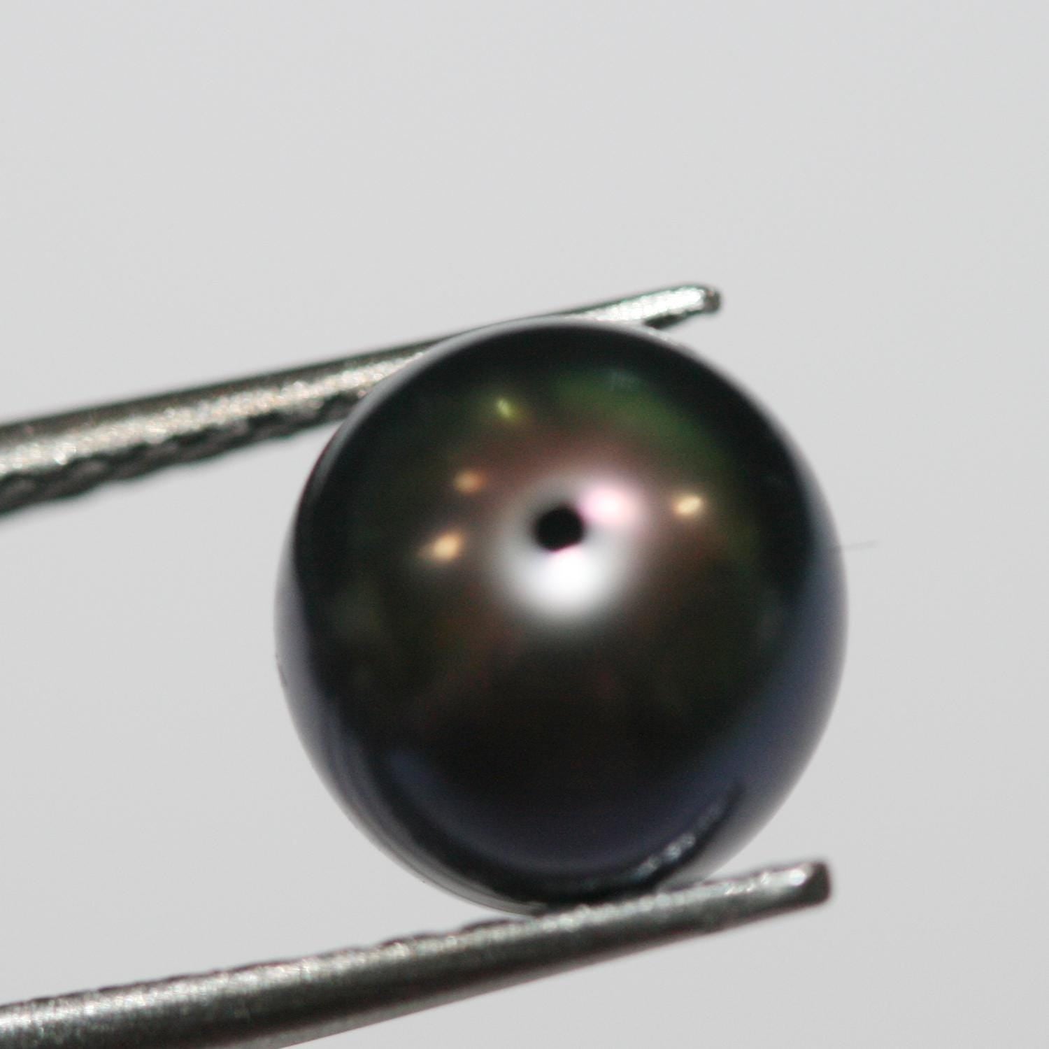 1 Pair Gray  Freshwater  Oval Top Luster Half Drilled Pearl  5-6mm.-Approx.  Oval Natural  Pearl-Price Per 1 Pair- Pearl Earring