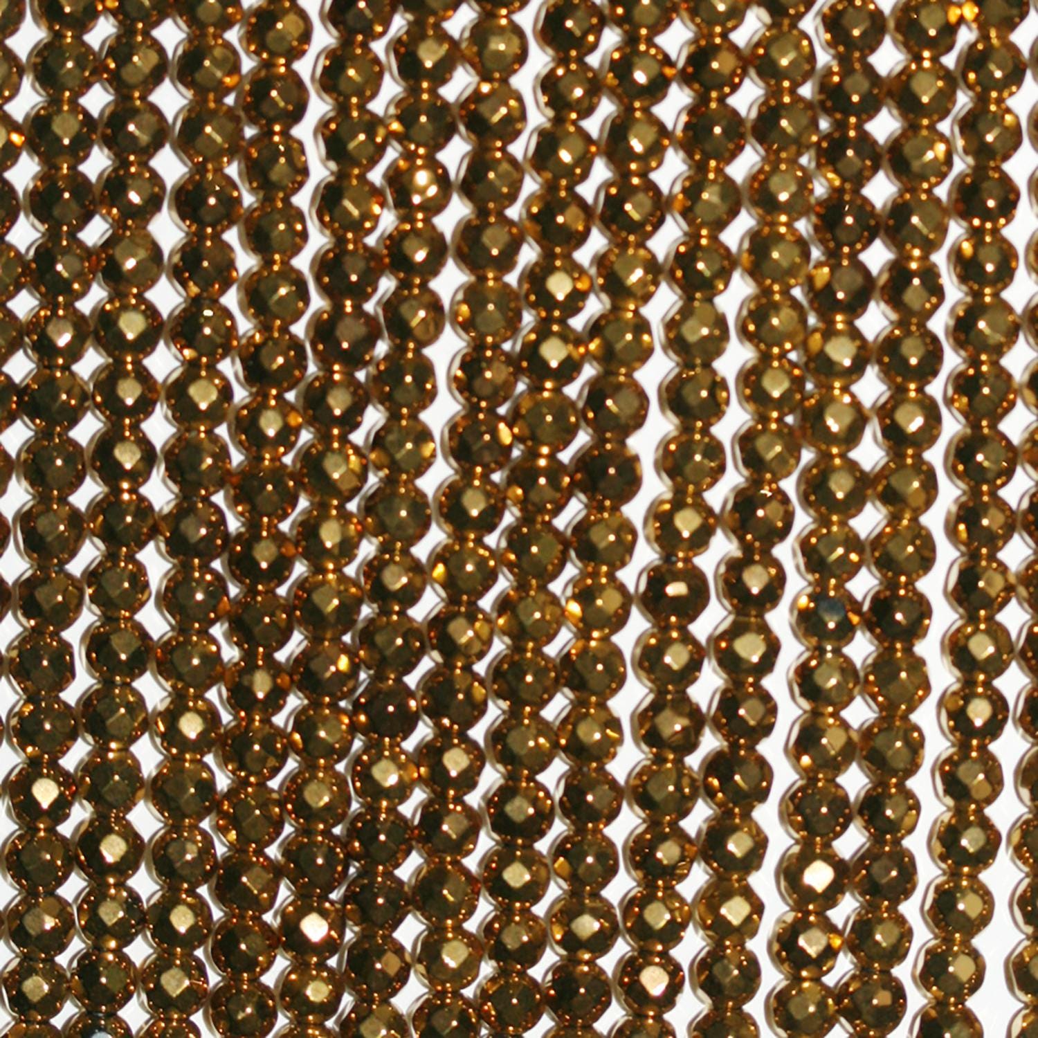 Cuentas redondas facetadas de hematita dorada de 40 cm (16"), 4 mm (tira de 40 cm)