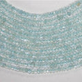 13" St Aquamarine Faceted Rondelle 3.5x2mm.-Strand 34cm.