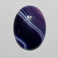 Lote de 2 cabujones ovalados de ágata rayada morada (2 unidades) de 30 x 22 mm