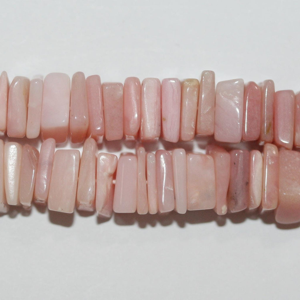 Cuentas cuadradas planas y lisas de ópalo rosa de 43 cm (17"), 7-8 mm aprox. - Hilo de 42 cm