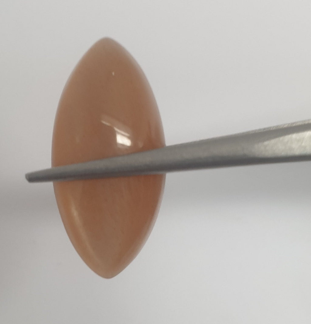 BIG Peach  Moonstone Marquisse Cabochon 25.5x12.4mm. (16.57ct.) - Collector Stone Rare Stone  Supplier- Natural Gems