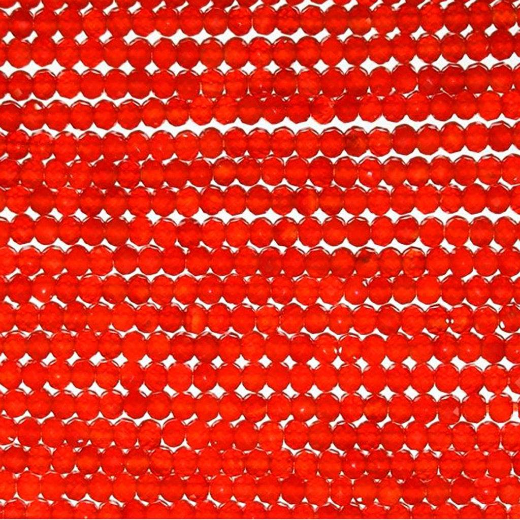 13" St Carnelian Faceted Rondelle Beads 3x2mm.-Strand 33cm.