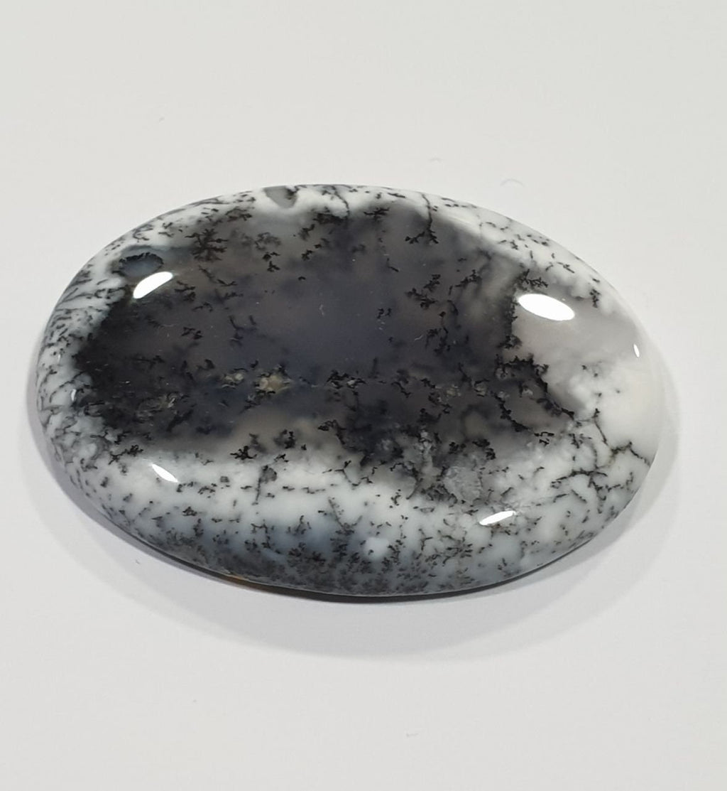 Big AAA Dendritic Opal Agate Oval  Cabochon 41.5x30.8mm 68ct- Natural Untreated Opal -  Natural Untreated Gemstone