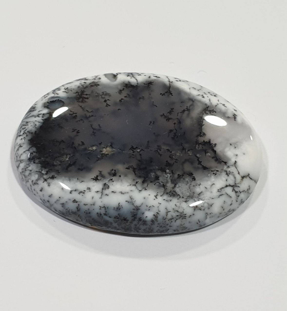 Big AAA Dendritic Opal Agate Oval  Cabochon 41.5x30.8mm 68ct- Natural Untreated Opal -  Natural Untreated Gemstone