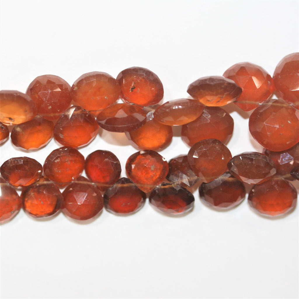 Cuentas de granate St Hessonite facetadas de 7", 8-11 mm. Aprox. - Hilo de 17 cm.