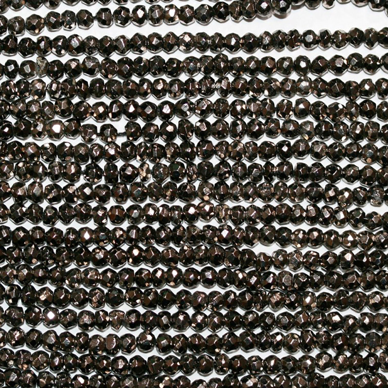 13" St  Silver Pyrite Faceted Rondelle 3-4mm.-Strand 33cm