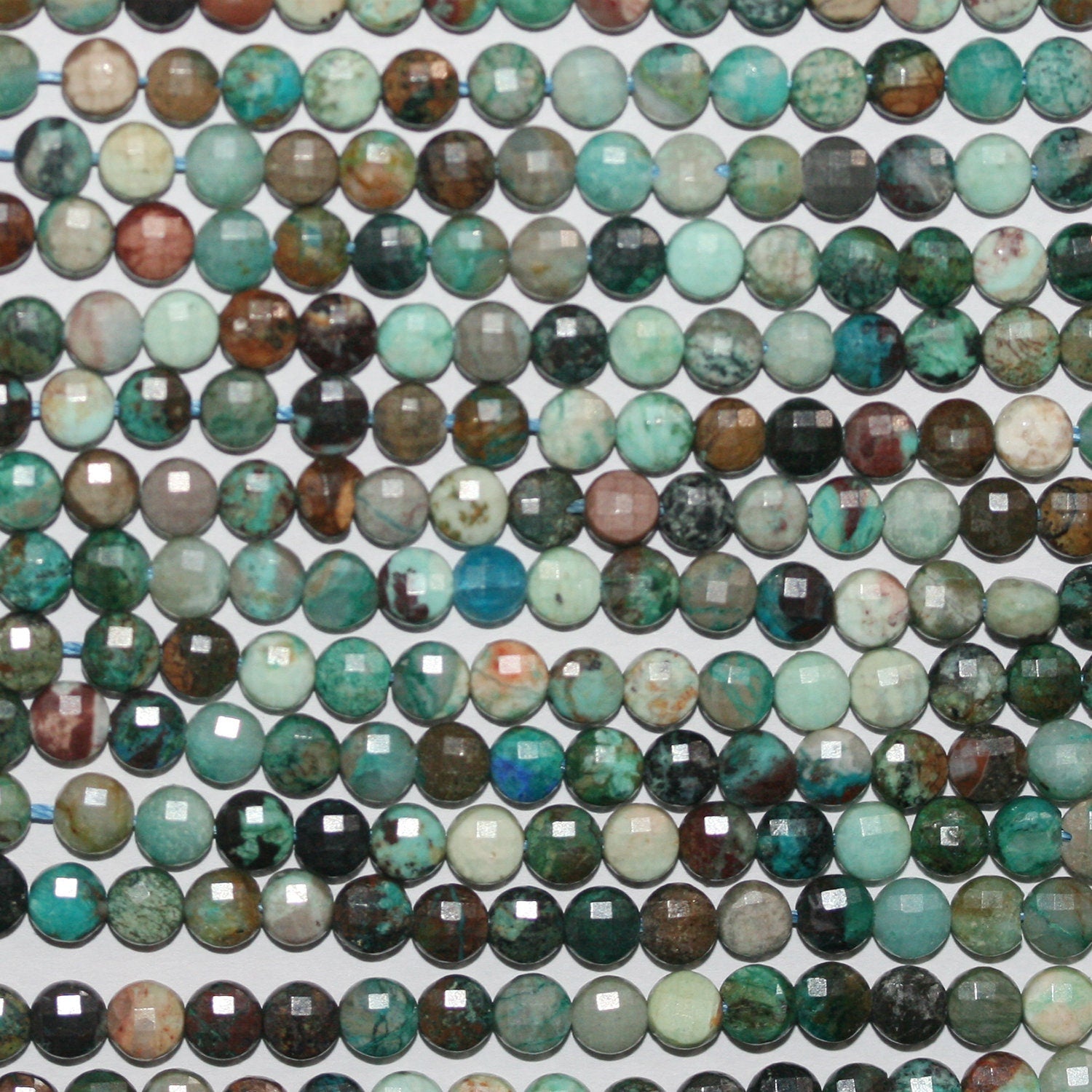 Perles facettées en chrysocolle de Sainte-Marie, 15 pouces, 4 mm, rang de 39 cm