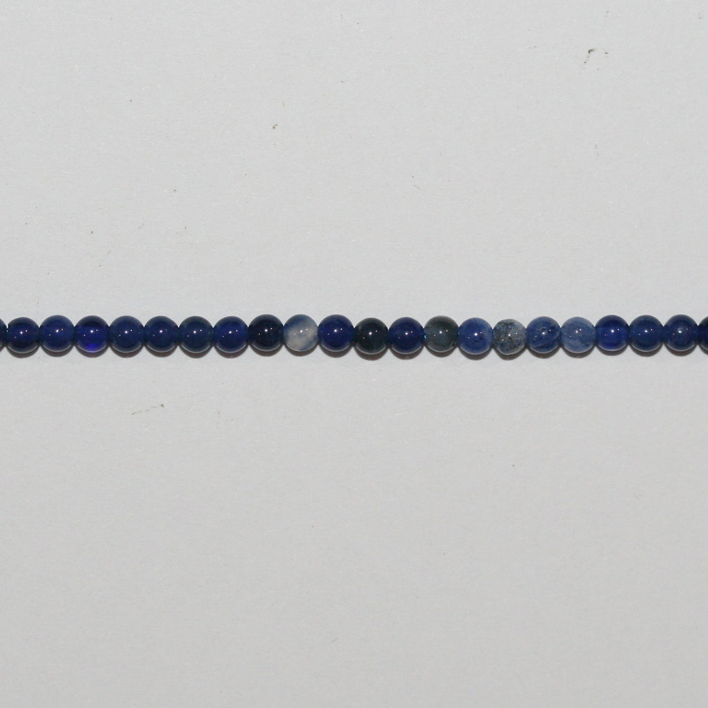 Perles rondes lisses en sodalite St 15" 2 mm.-Rig 39 cm.