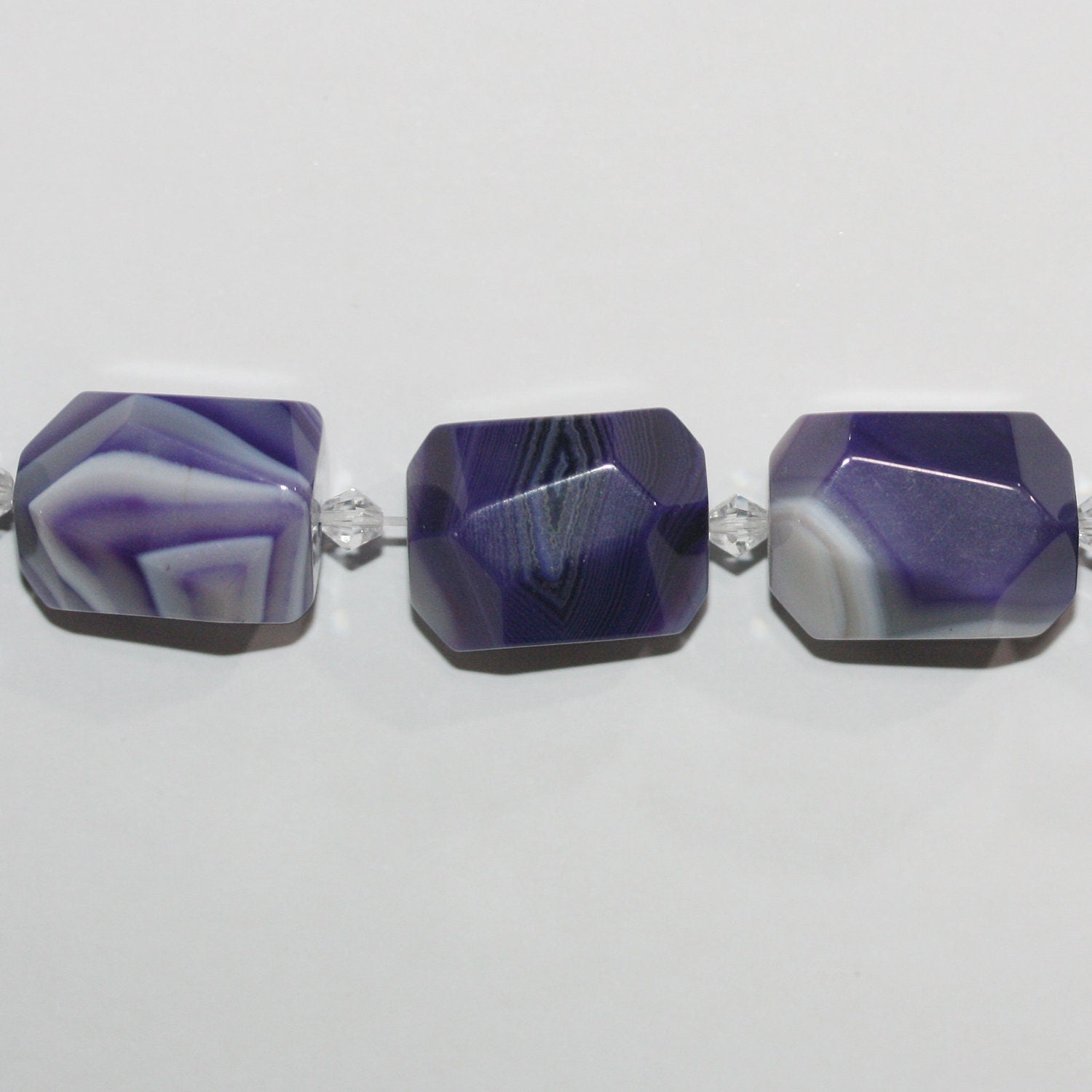 12" St Purple Stripe Agate Faceted Nugget Beads 20x15mm.Approx.-Strand 36cm.