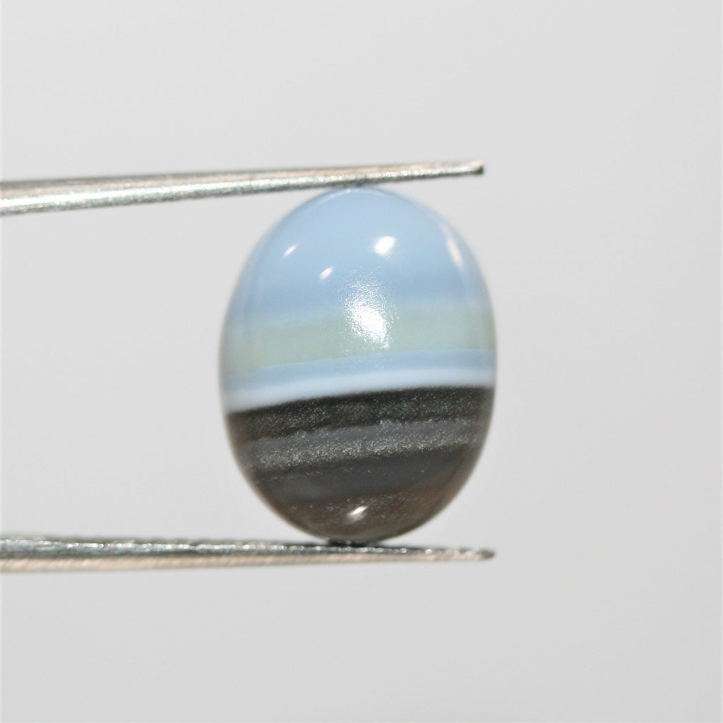Blue Stripe  Opal Cabochon 15x12mm. (8.29ct.) - Natural Untreated Gem- Unique color- Jewellery Supplies- Inclusion Stones Natural