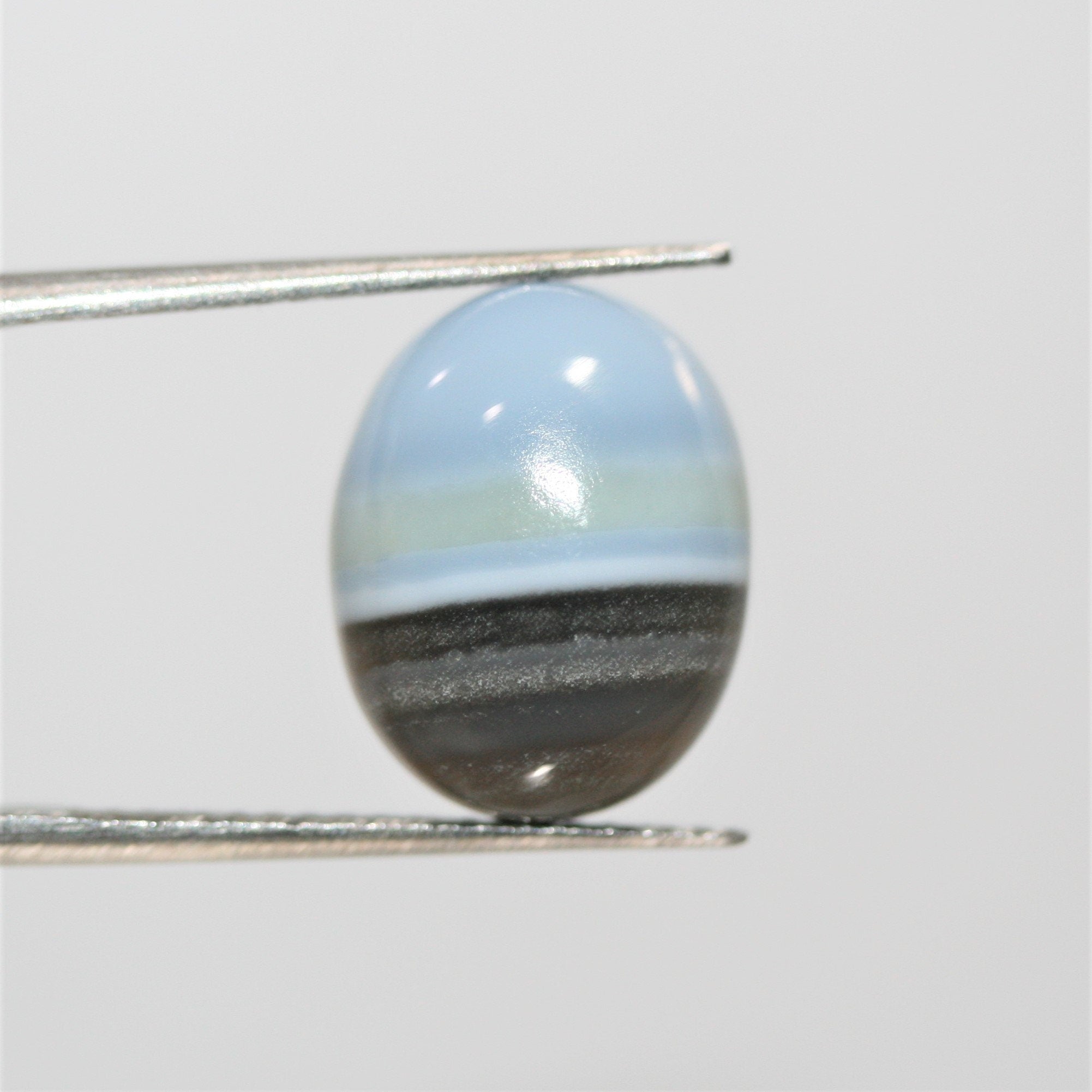 Blue Stripe  Opal Cabochon 15x12mm. (8.29ct.) - Natural Untreated Gem- Unique color- Jewellery Supplies- Inclusion Stones Natural