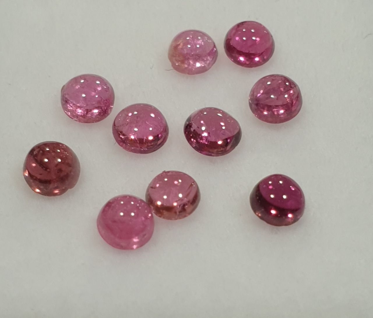 10 Pcs Pink Tourmaline Round Cabochon Lot 3mm Small Size Gemstone Cabochon- Natural Calibrated Stones