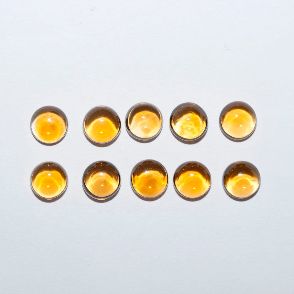 10Pcs Lot Citrine Round Cabochon 5mm (10 pcs).-Gemstone Parcels