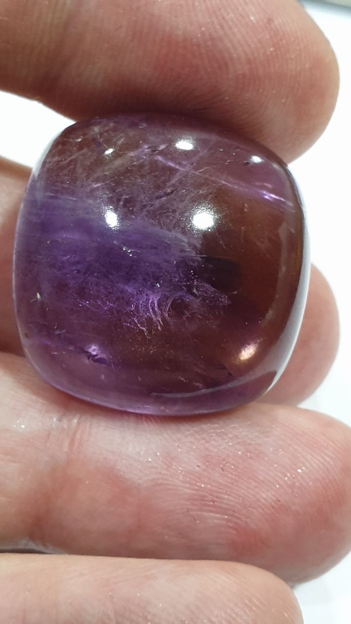 One Of A Kind  Big 49.9 cts  Ametrine Cushion Cabochon 24.3x24mmmm  -Gemstone -Loose Stones Wholesale Price
