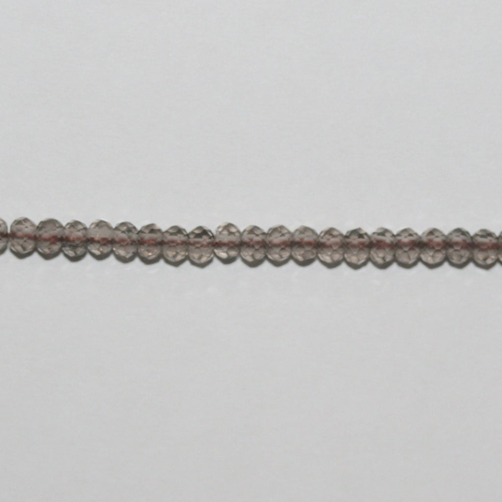 Perles rondelles à facettes en quartz fumé St, 39 cm (15 po), 3 x 2 mm. Longueur du fil : 39 cm (15 po).