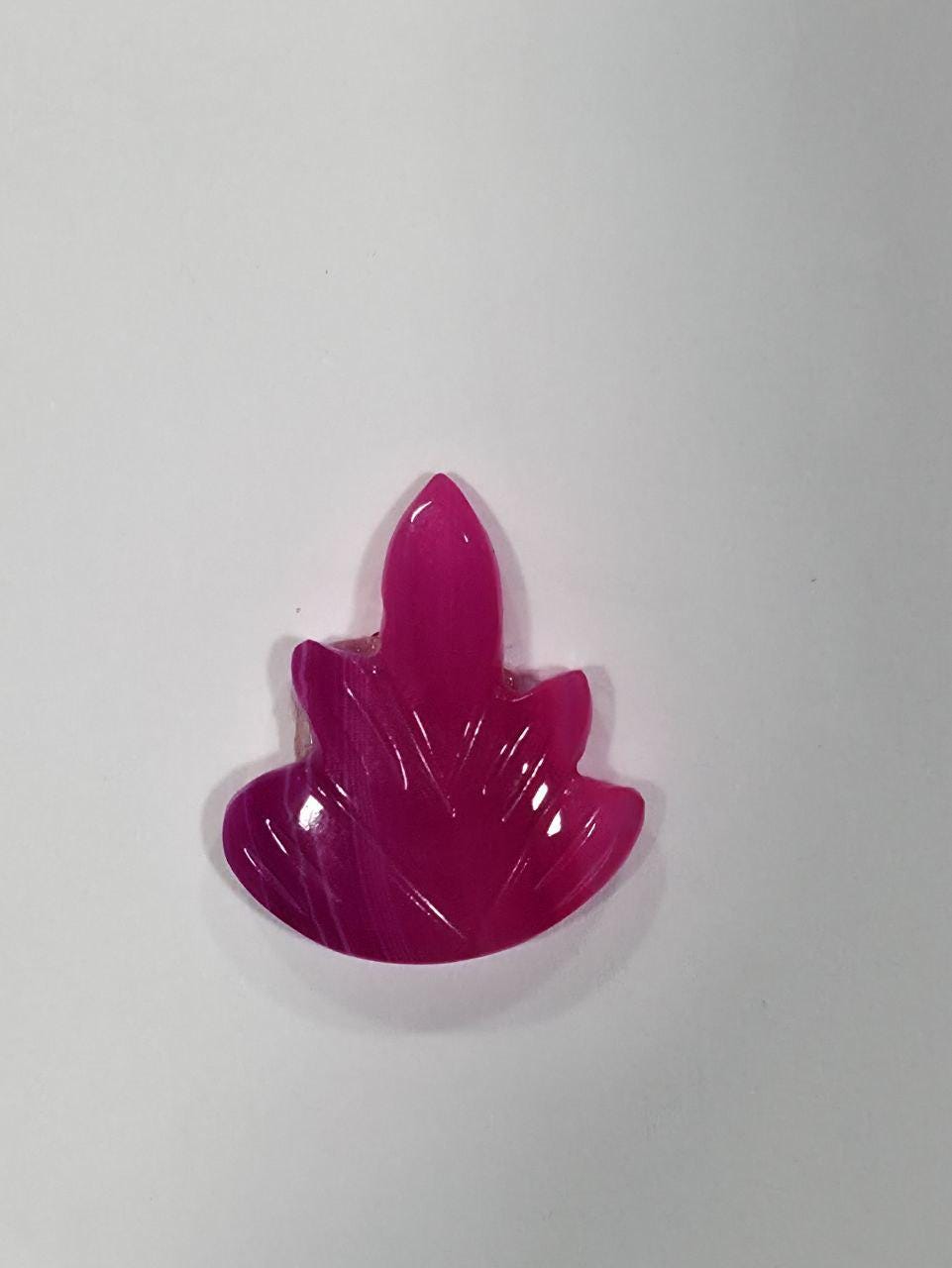 1 Matching Pair Fuchsia Agate Leaf (2 Pieces ) 23x18mm